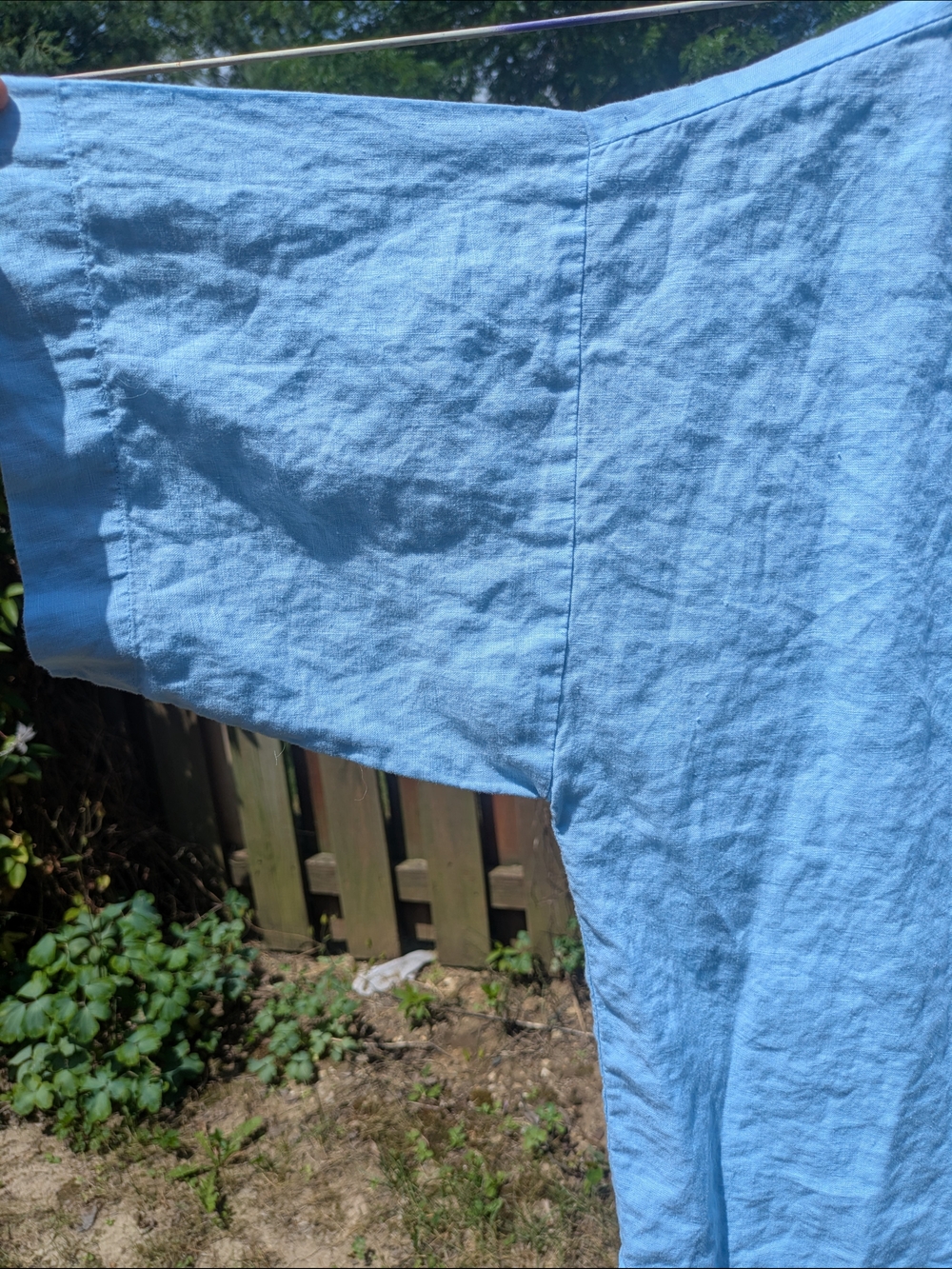 J JILL 1X Beachy Blue Women's Linen Blouse